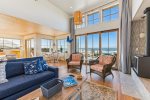 Living room with ocean views at Whaletopia